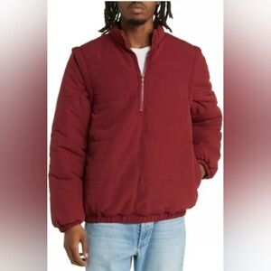 BP‎ Convertible Pullover Jacket Vest  Burgundy Nordstrom BP Men's Size 2XL  NWT